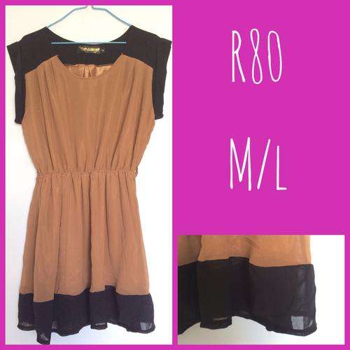 Ladies black and brown chiffon dress NEW