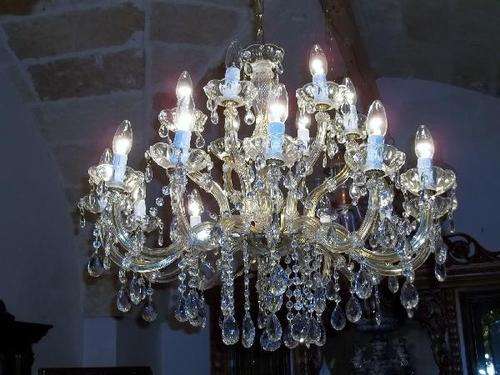 MAJESTIC STYLE CHANDELIER MARIA TERESA IN GLASS AND CRYSTAL 18 LIGHTS
