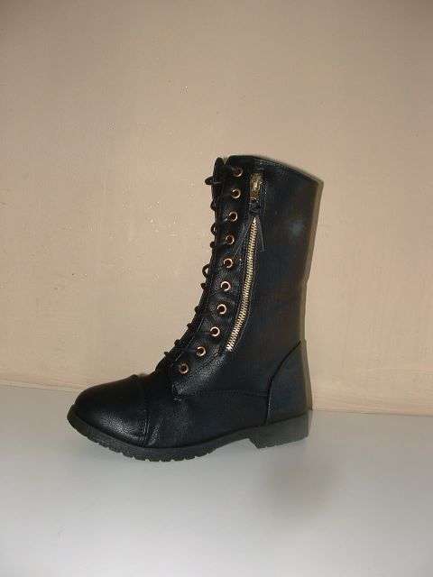 Sizes 4, 5, 6, 7  New Ladies Black Military Style Boots.