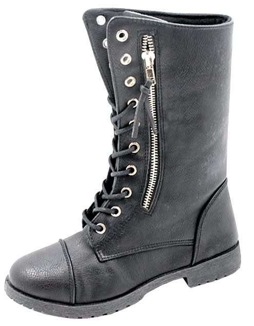 size 8 last pair black ladies combat boots.