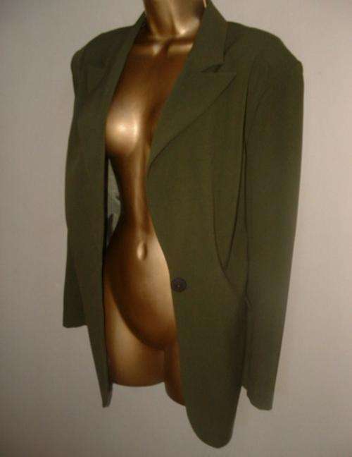 Size 16, 18, 20,   PLUS SIZE LADIES olive green jacket fully LINED.
