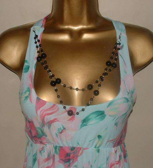 8 10 12 14 16 / 32 34 36 38 40 New MAXI dress detatchable NECKLACE with beads full length wholesale