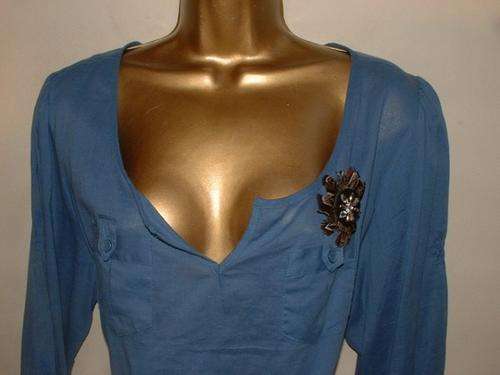 14 - 16 / 38 - 40 NEW ladies PEACH or BLUE shirt removable Broach