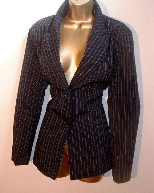 34, 36,  / 10, 12,  New ladies pinstripe black suit Jacket & Pants Set - office wear.