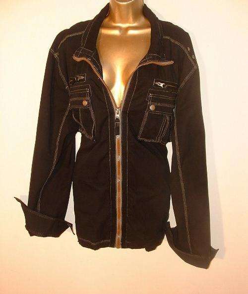 XXXL LADIES PLUS SIZE BLACK JACKET CHUNKY ZIPPER QUALITY COAT