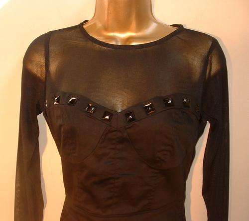 SS, SMALL, MEDIUM, LARGE New fitted mesh gem studded corset style dress - wholesale price.
