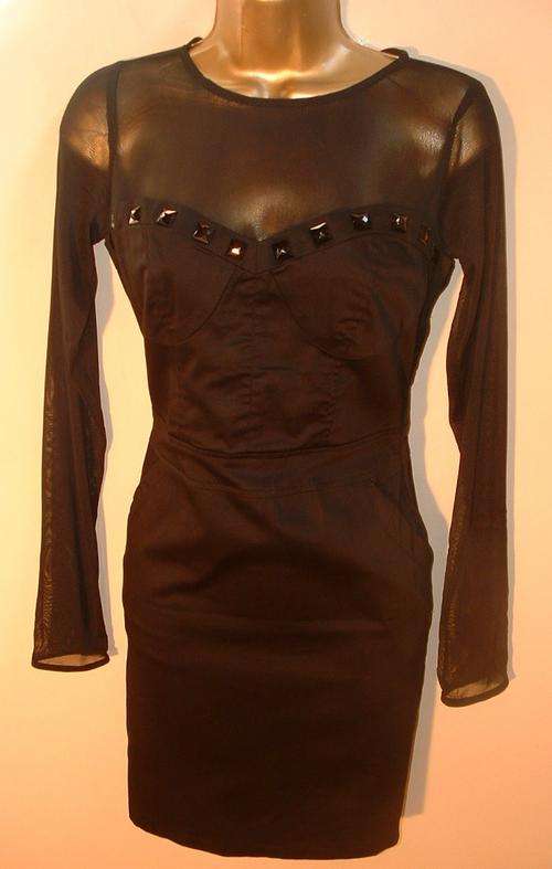 SS, SMALL, MEDIUM, LARGE New fitted mesh gem studded corset style dress - wholesale price.