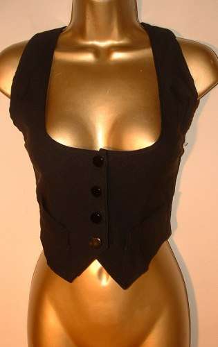 10 / 34 New ladies very stretchy black waistcoat top