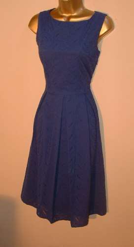 10 / 34 New ladies blue MUST SEE FABRIC A-line dress!