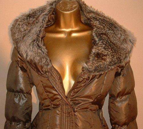 10 / 34 New ladies khaki fur edged light puffer jacket.