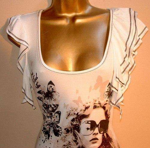 10 / 34 New ladies white glitter glasses LONGER LENGTH top