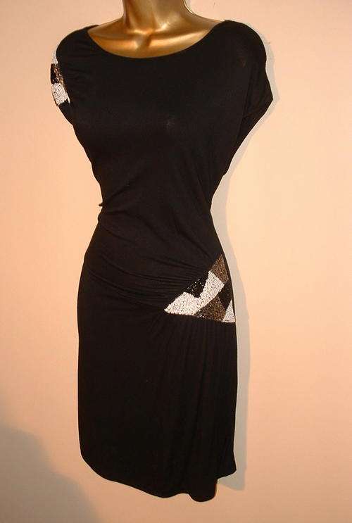 10 / 34 New womens black beaded DRESS by New Look Uk Brand...SALE NOW ON
