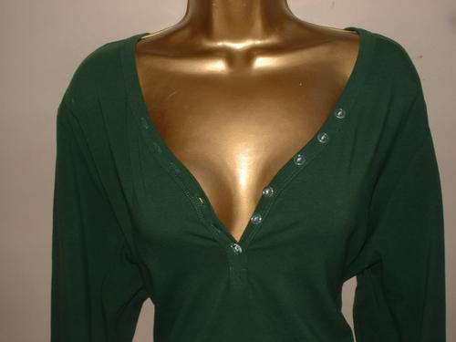 130 CM WAIST 16 / 40 GREEN BUTTON DOWN CLEAVAGE PLUS SIZE TOP