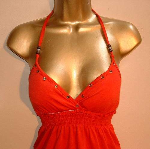 14 / 38 NEW LADIES red padded bra cups loose fit top