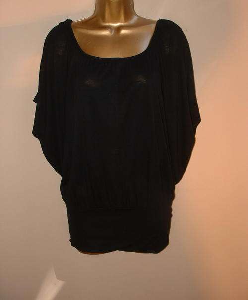 size 14 - 16 / 36 - 38  New plus size ladies black batwing top / shirt.