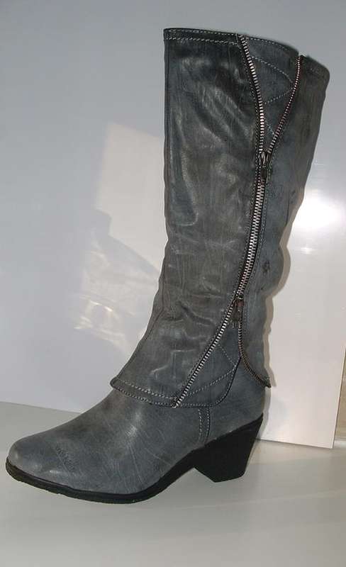 3 4 5 6 7 8 (36 37 38 39 40 41) new GREY ZIP WEdge boots - Hot Must See....