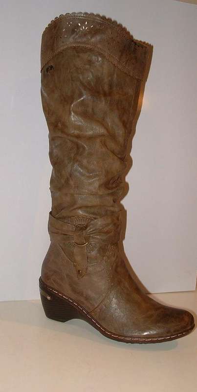 Size 6 new ladies brown / tan wedge boots boot - FREE SHIPPING