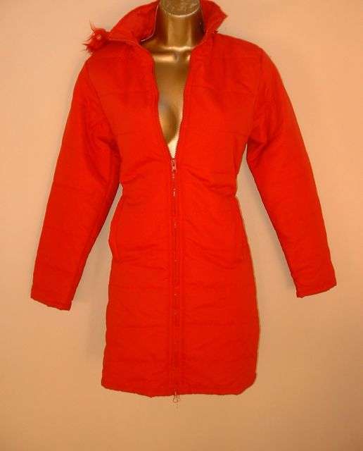 Light weight red coat with hood - size 10 (34) 96cm waist