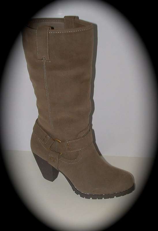 SIZE 8 - Faux suede camel colour - ladies COWBOY BOOTS