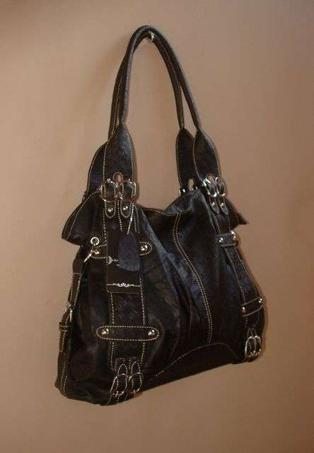 Large black ladies handbag .