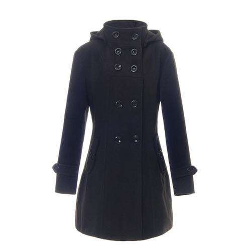SIZES: 10 12 14 16 Coat with HOOD double breasted,