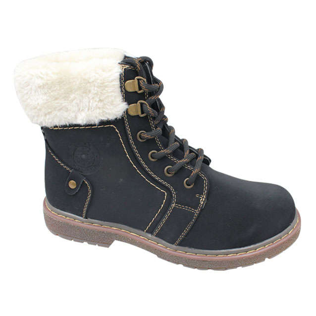 Size 6 New black imported faux fur lined boots. HOT!
