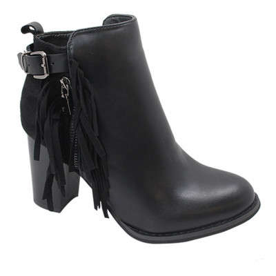 Size 4 or 5    Imported heeled black ankle boots ladies.
