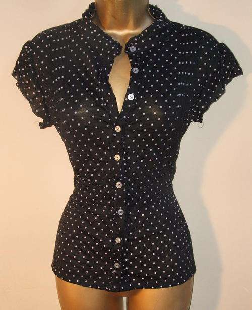 New Ladies black  polka dot shirt. Top made by Woolworths new size 12