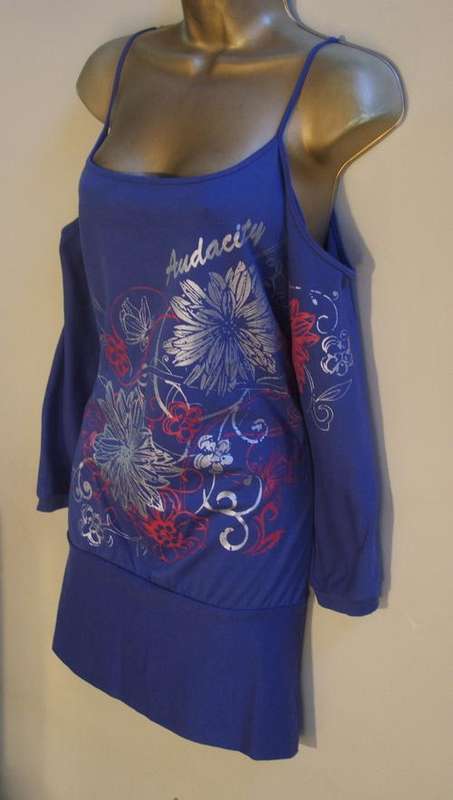 Plus size TRUE  XXL - Ladies drop waist and drop shoulder top with print.