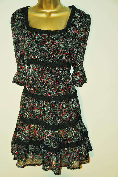 New 8 10 12 14 / 32 34 26 28  choc dress floaty team with your cowboy boots for winter