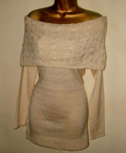 12 / 36  New ladies cream drop shoulder long length jersey knitwear 2011
