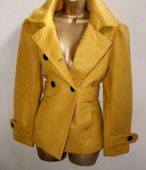 16 or 18 /  40 42 New Yellow melton style jacket / coat 2011 ladies fashion.