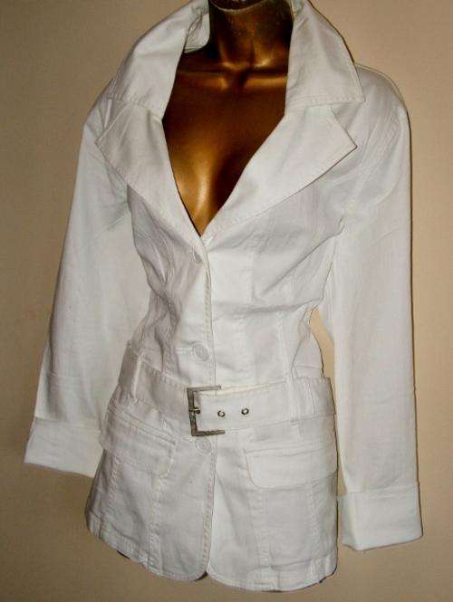 14 - 16 /38 -40 New Ladies crisp white cotton trench coat 2011