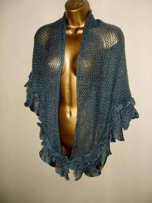 New Blue, green, grey Pashmina, shawl, scarf, poncho - so many ways to wear.