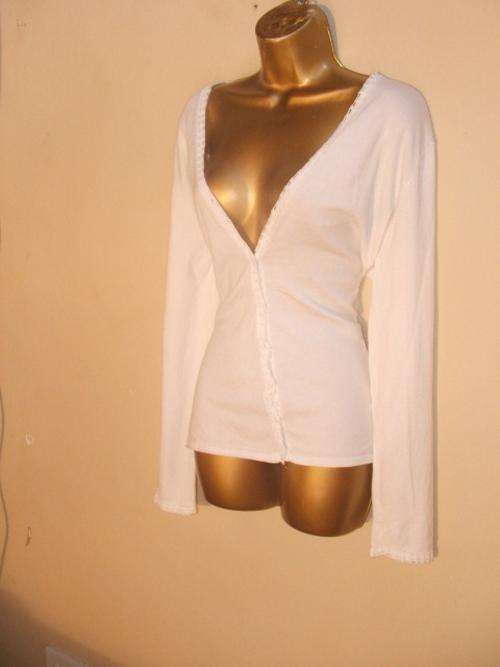 16 / 40 New DREAMY crisp white cardigan jesrey lovely knitwear PLUS SIZE