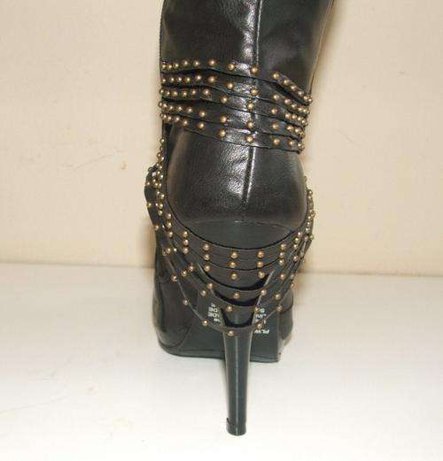 size 5  New Plum delicious designer  Black with heel  jewellery like detail UNIQUE - HOT