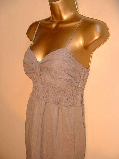 12 / 14 (36 - 38) New ladies soft grey full length MAXI dress with elastic upper and adjust straps.