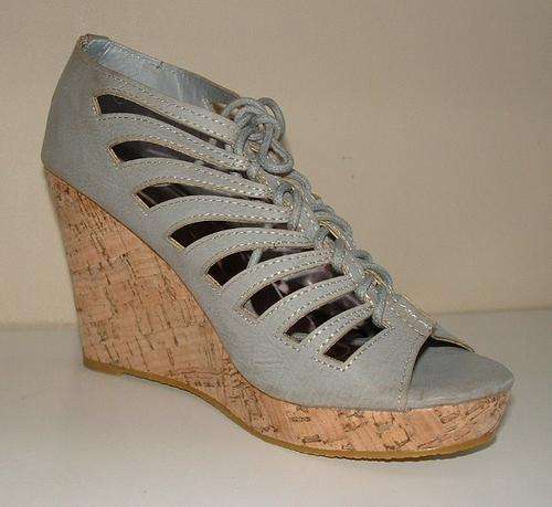 3, 4, 5, 6, 7, 8 New boxed ladies summer wedge shoes greay lace up adjustable HOT ITEM.
