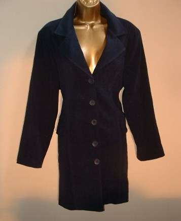 16 / 40 plus size longer length dark blue ladies COAT