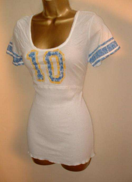 12 / 36 new ladies white ribbed waist t-shirt gym or casual top