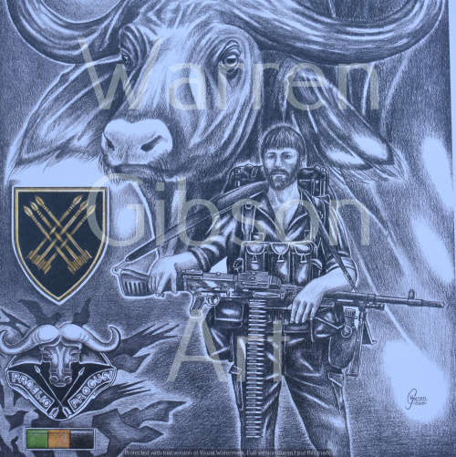32 Battalion "The Terrible Ones" Limited edition A3 print by Warren Gibson