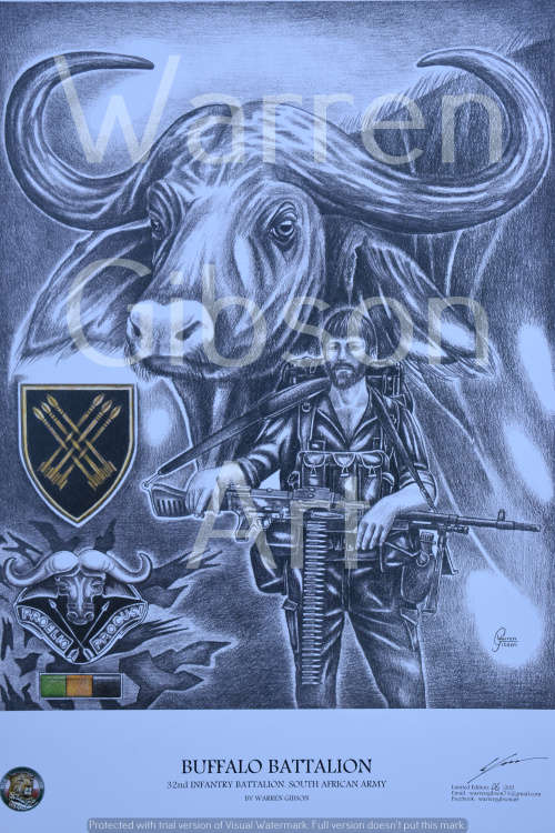 32 Battalion "The Terrible Ones" Limited edition A3 print by Warren Gibson