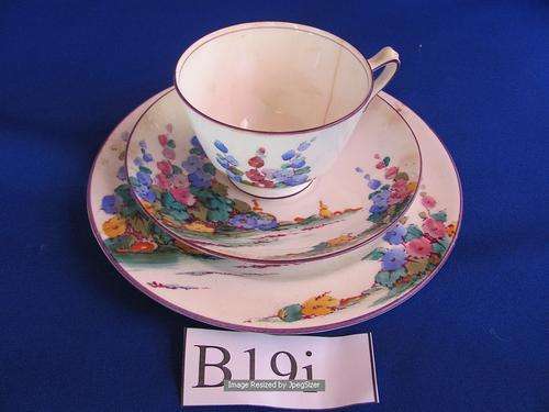 CROWN STAFORDSHIRE TRIO CUP, SAUCER AND SIDEPLATE