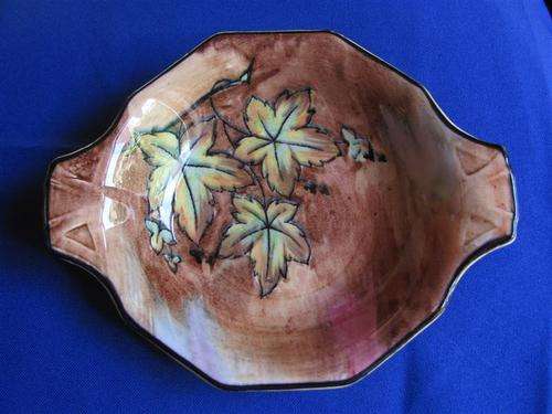 H & K TUNSTALL ART DECO OCTAGINAL AUTUMN TINTS PIN DISH
