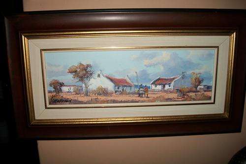FRANCOIS BADENHORST 1934-2013. .OIL ON BOARD. SIZE; 65CM X 35CM FRAMED