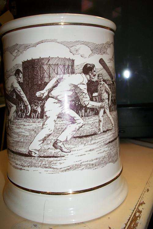 CRICKET MEMORABILIA TANKARD. ASHES 1882-1982. LARGE
