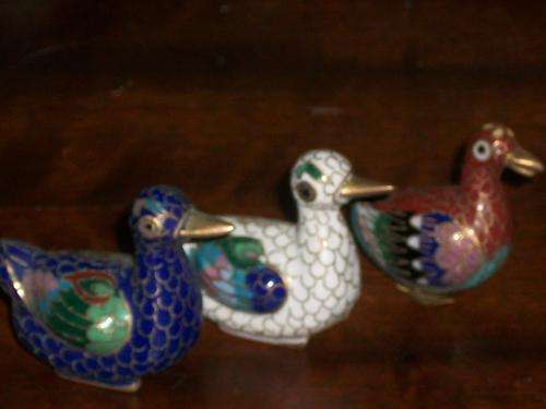 3X CLOISONNE DUCKS SMALL