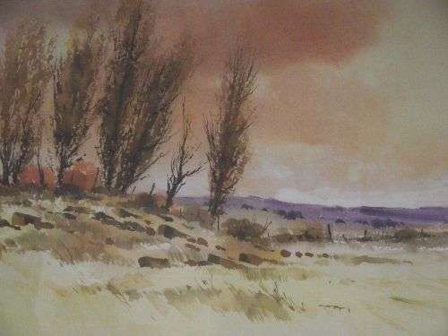 THIS IS A BEAUTIFUL RICHARD RENNIE 'DAWN' WATER COLOUR. FRAMED BEHIND GLASS BEAUTIFUL PAINTING.