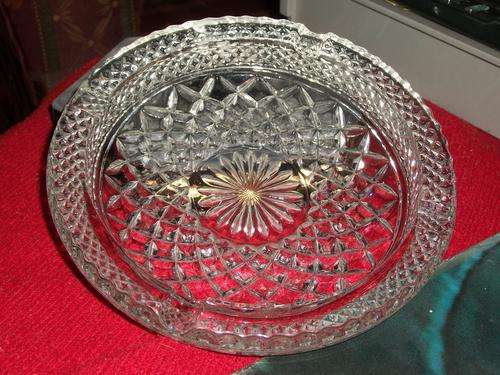 PRESSED GLASS ASHTRAY LARGE.