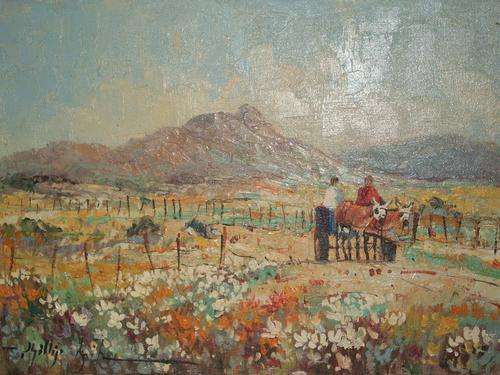 PHILLIP BRITS. OIL ON BOARD . SIZE; 35CM X 25CM W/O FRAME